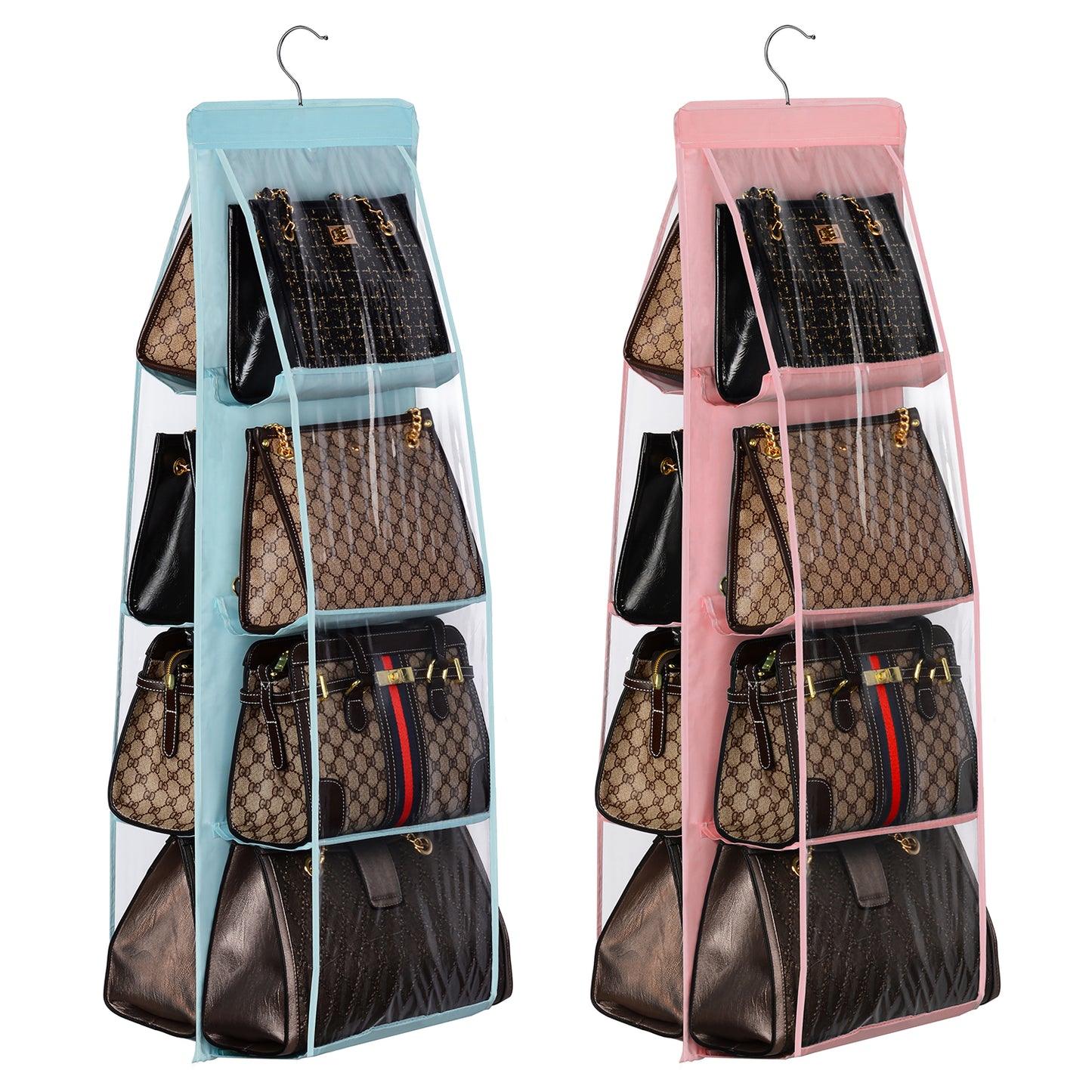 2-Pack Handbag Hanging Organizer with 8 Pockets