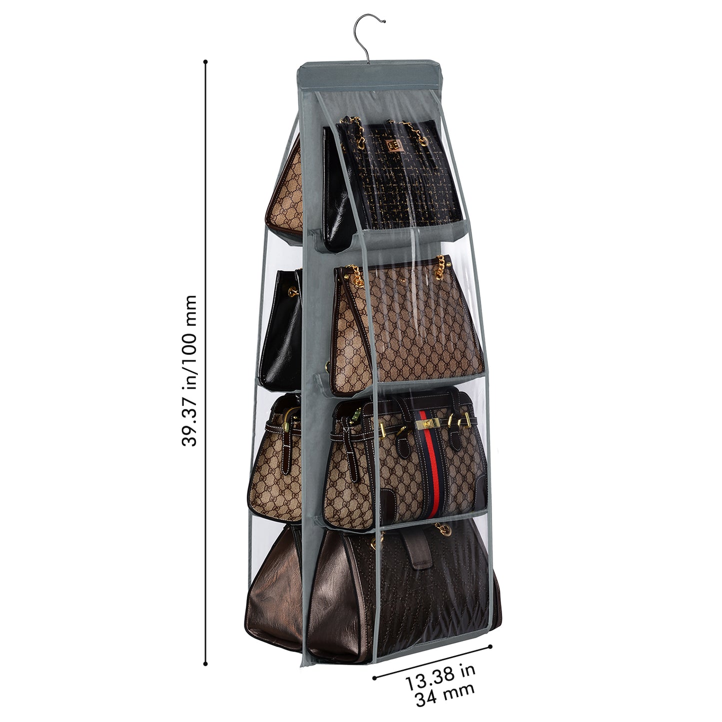 2-Pack Handbag Hanging Organizer with 8 Pockets