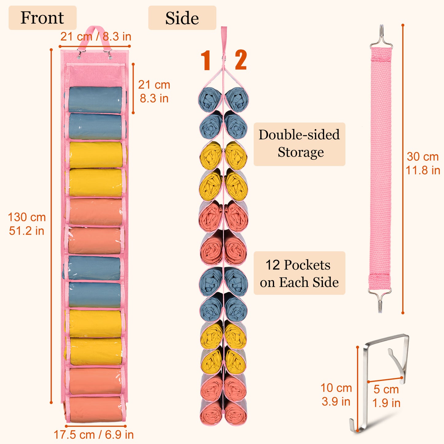 Hanging Yoga Legging Storage Organizer with 24 Pockets