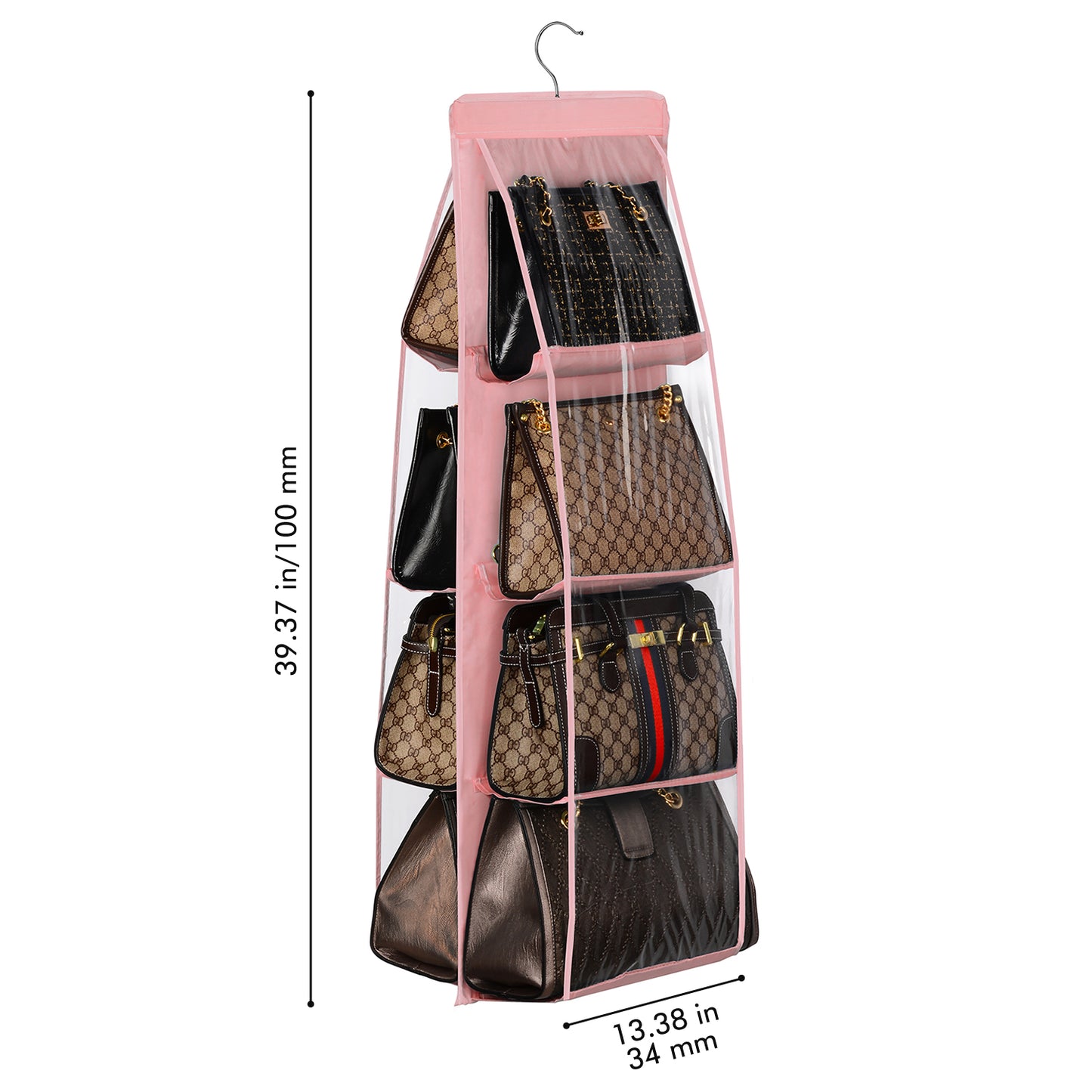 2-Pack Handbag Hanging Organizer with 8 Pockets