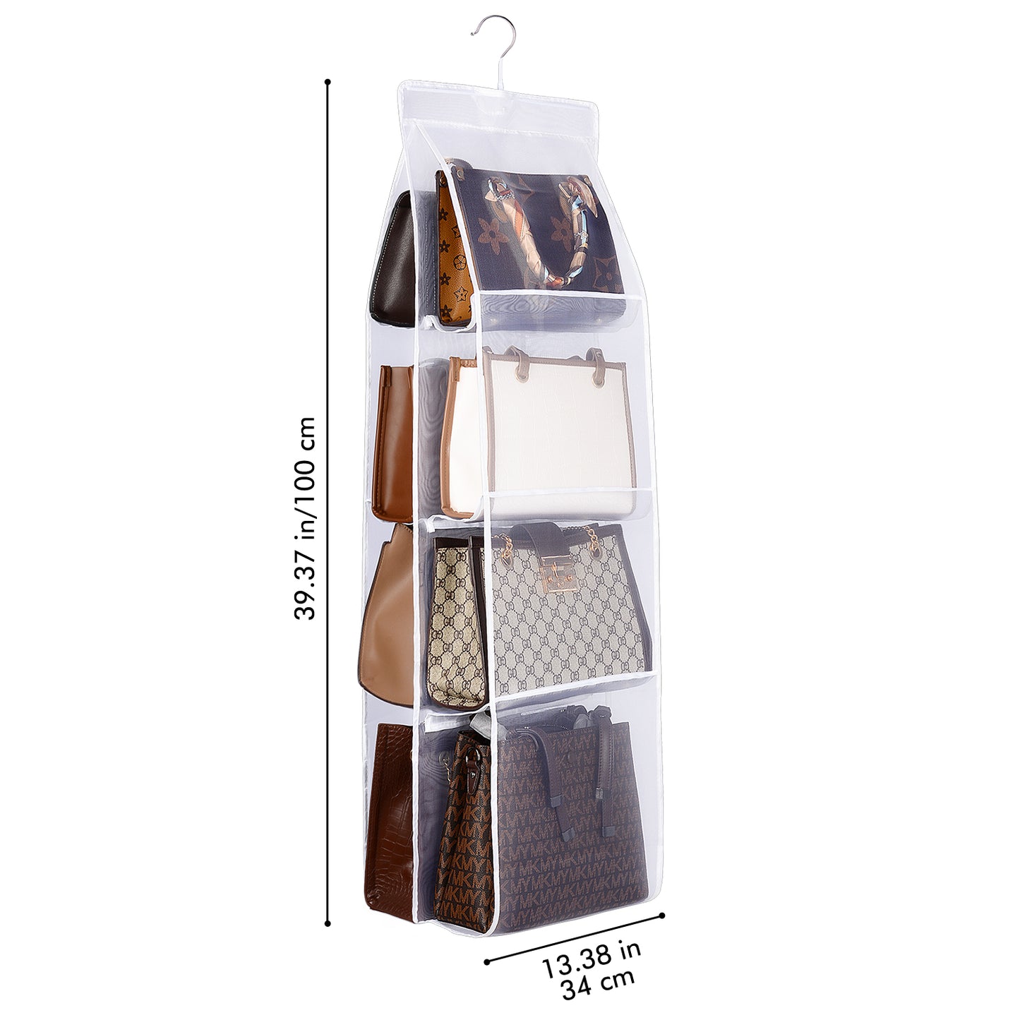 2-Pack Handbag Hanging Organizer with 8 Pockets