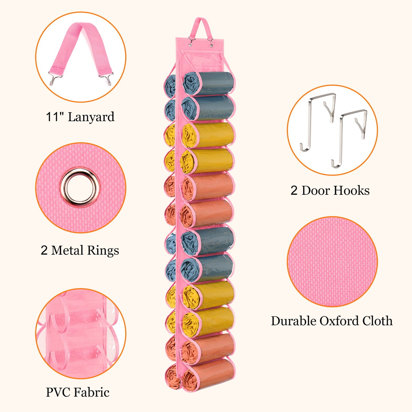 Hanging Yoga Legging Storage Organizer with 24 Pockets