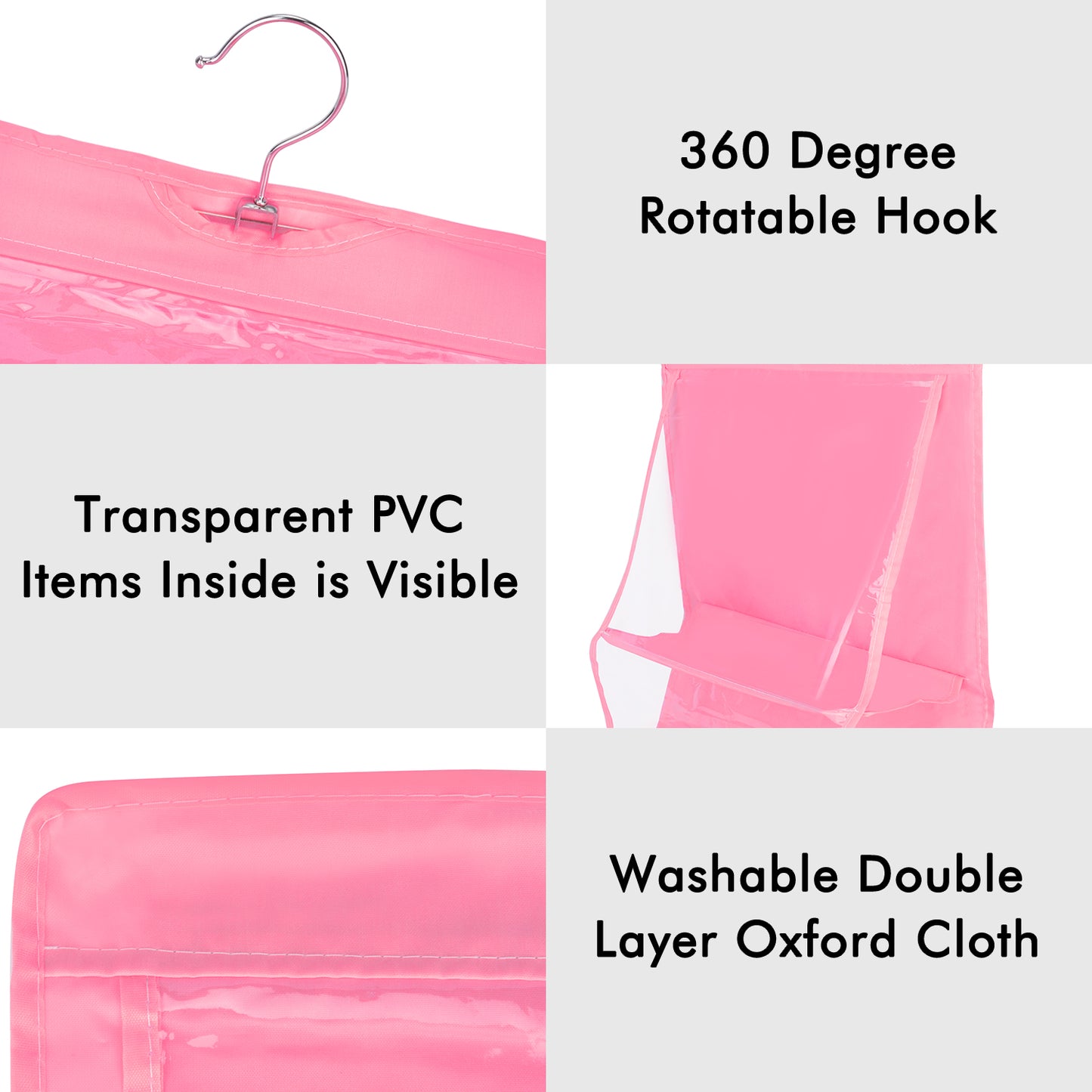 2-Pack Handbag Hanging Organizer with 8 Pockets