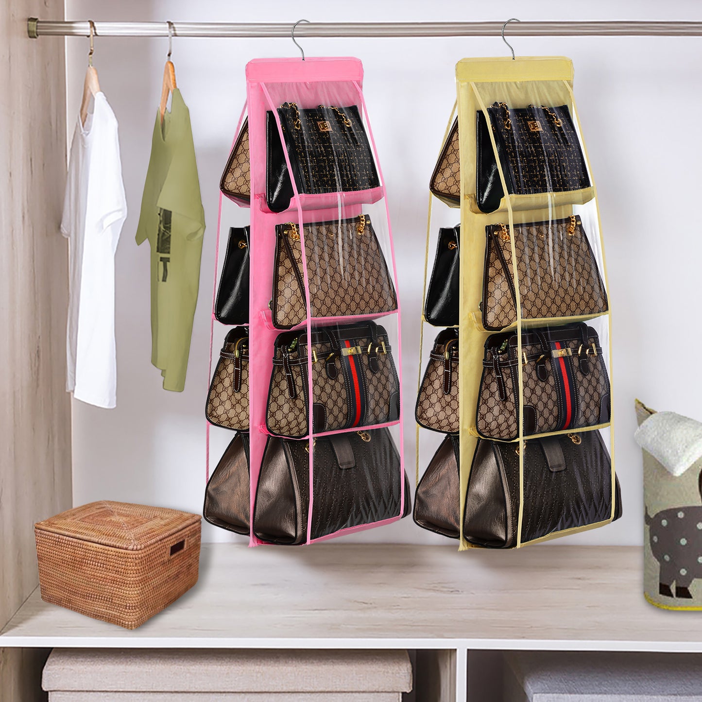 8-Pocket Foldable Handbag Organizer