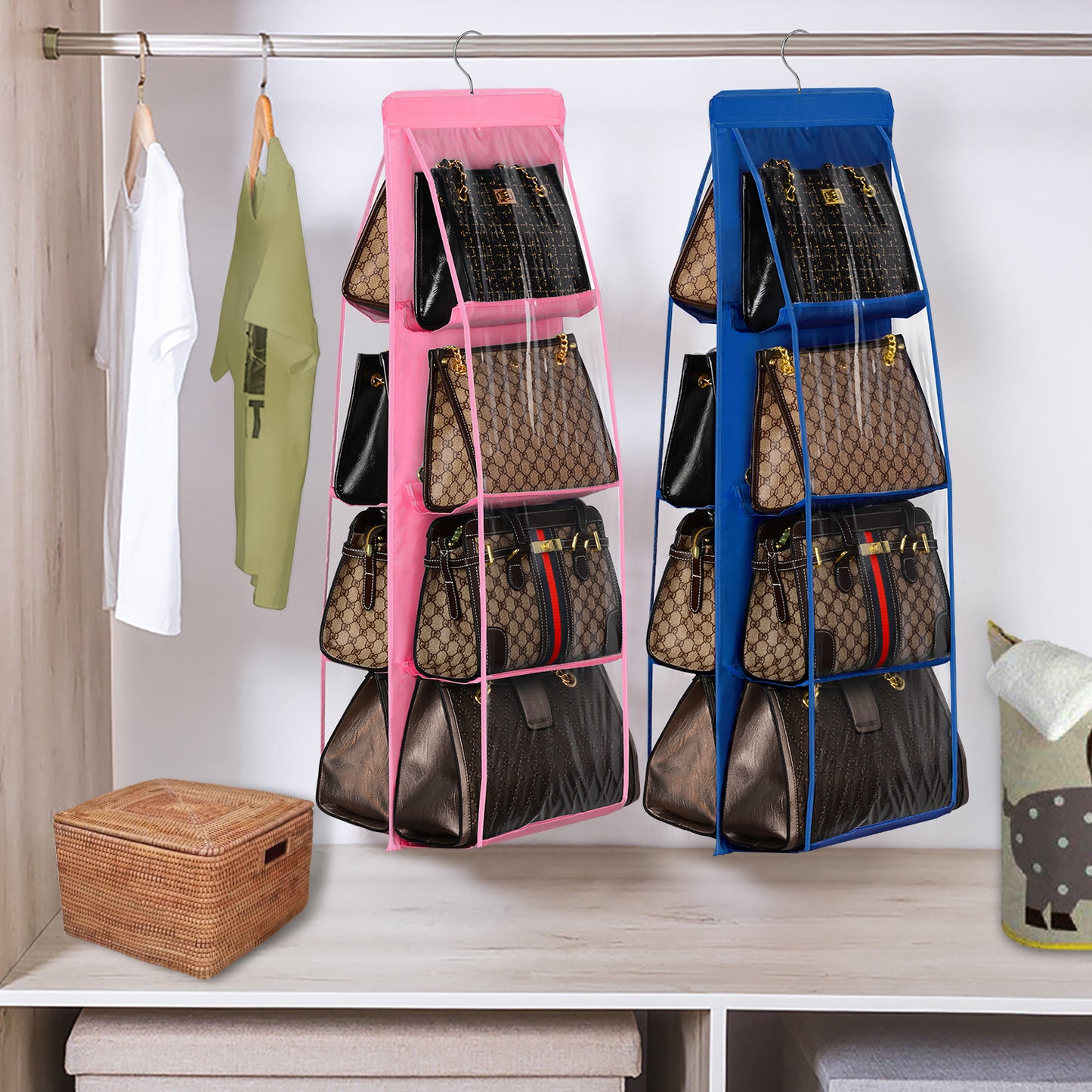8-Pocket Foldable Handbag Organizer