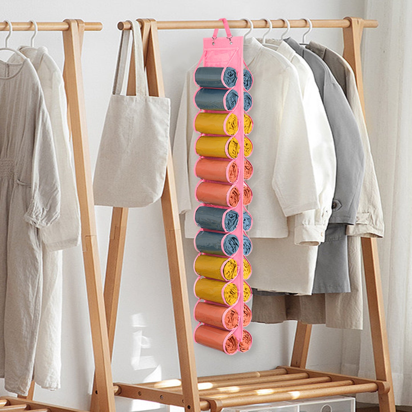 Hanging Yoga Legging Storage Organizer with 24 Pockets