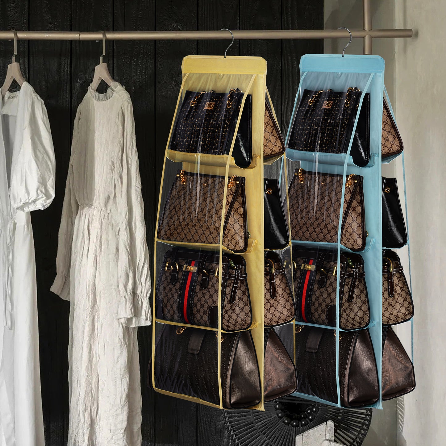8-Pocket Foldable Handbag Organizer