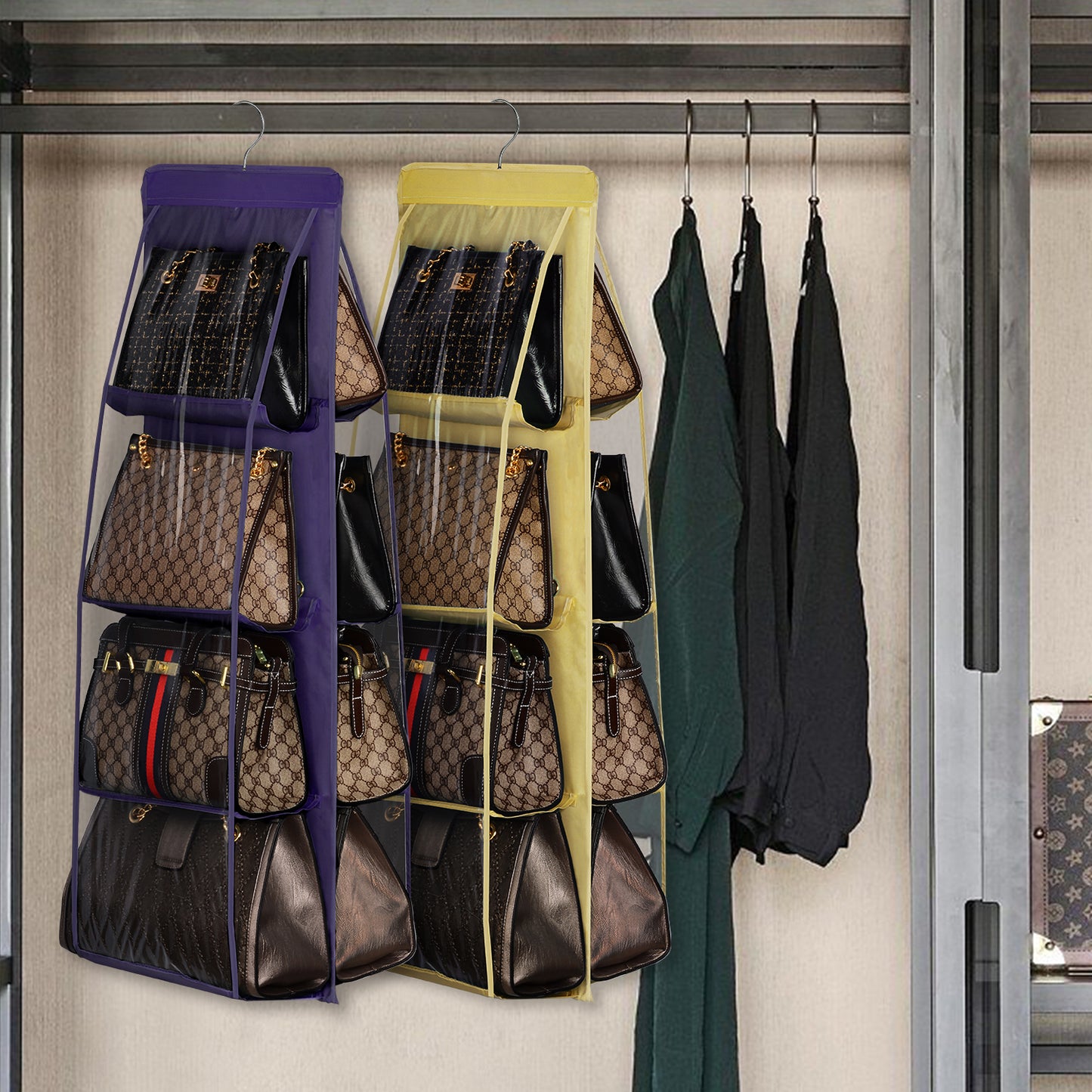 8-Pocket Foldable Handbag Organizer