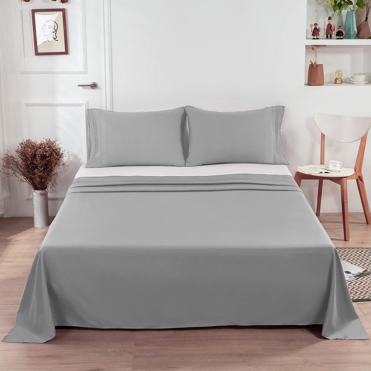 Flat Sheet Pillow Cases Set