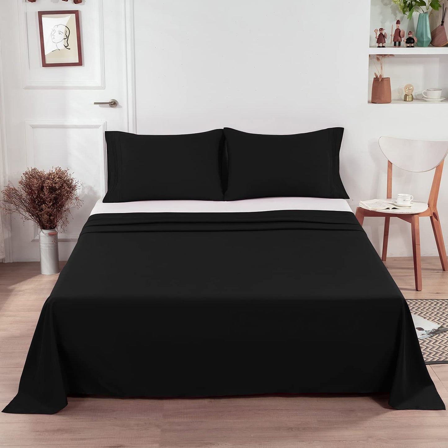 Flat Sheet Pillow Cases Set