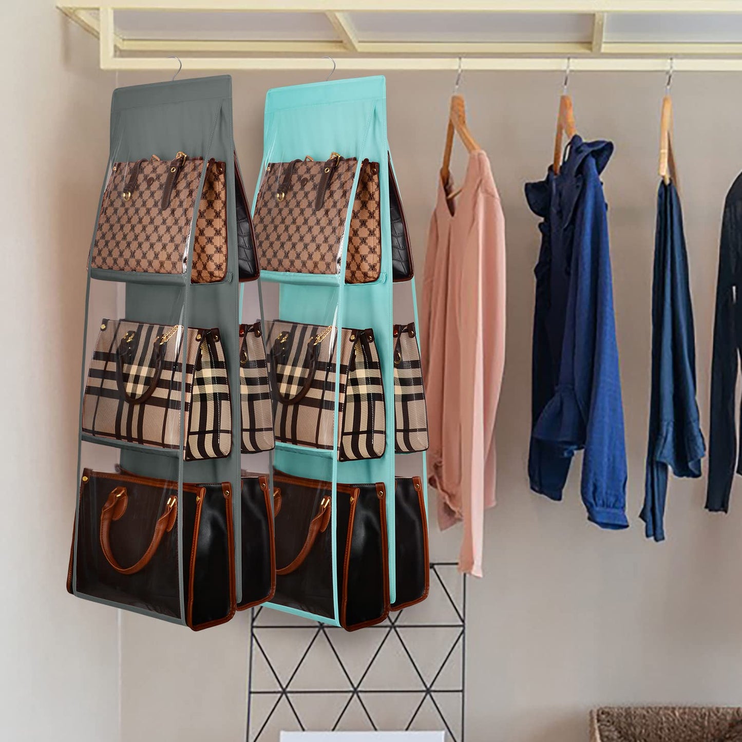 6 Pockets Foldable Handbag Hanging Organizer