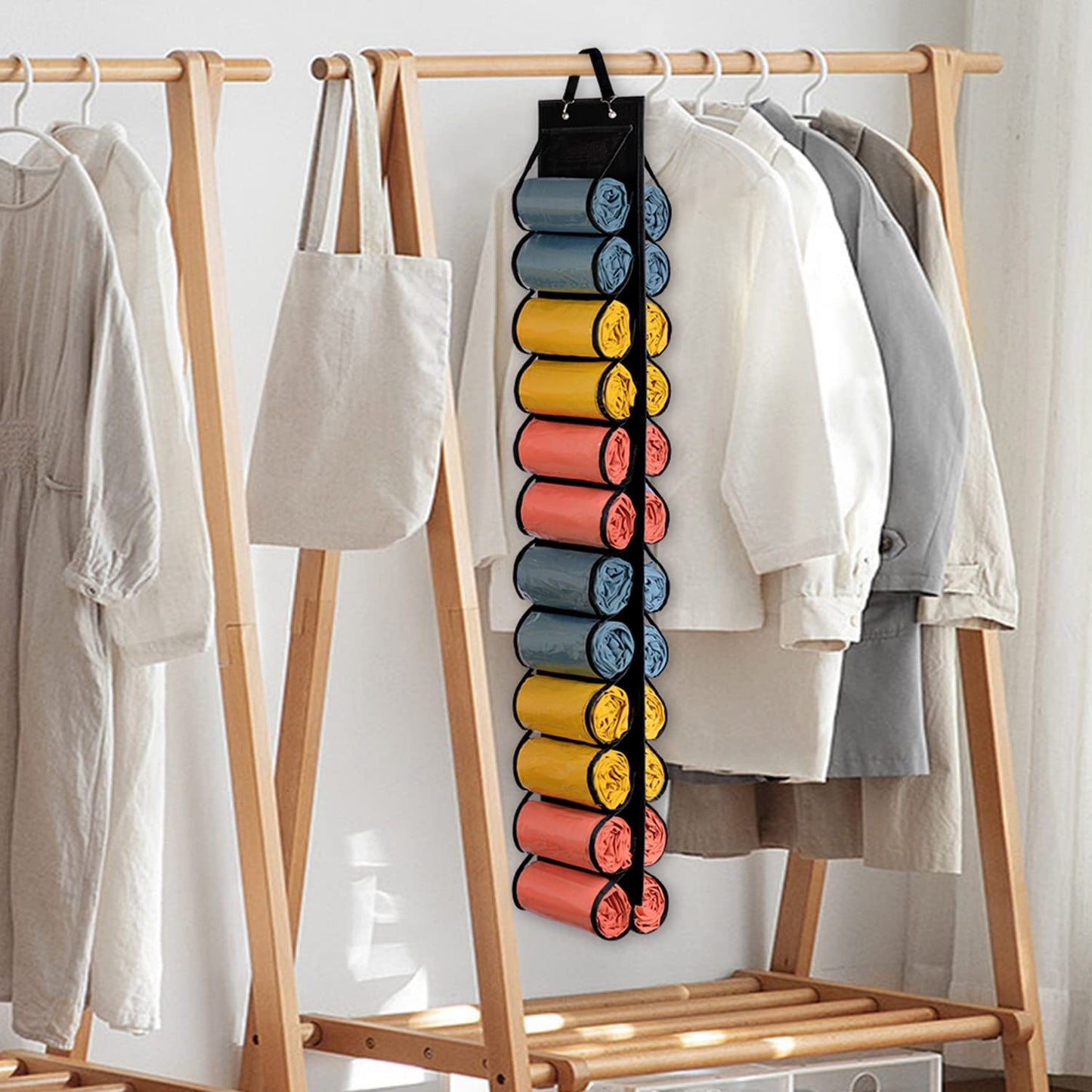 Hanging Yoga Legging Storage Organizer with 24 Pockets