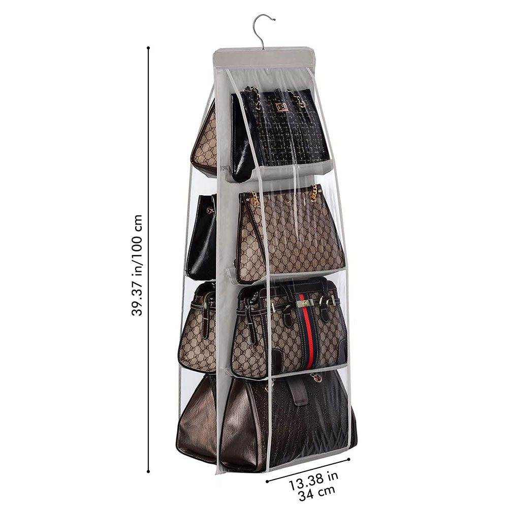 2-Pack Handbag Hanging Organizer with 8 Pockets