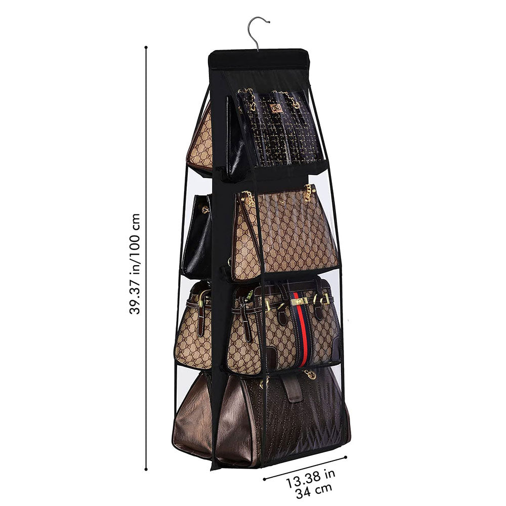 2-Pack Handbag Hanging Organizer with 8 Pockets
