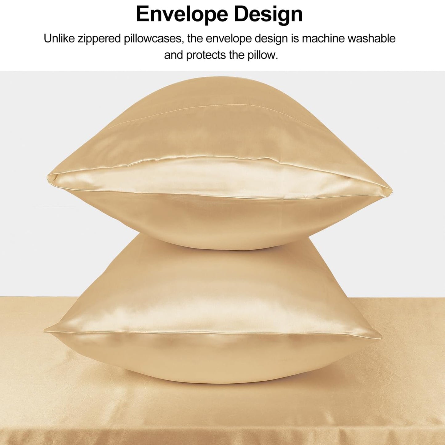 Satin Duvet Cover Set – Ultra Soft Silk-Like Microfiber, Champagne