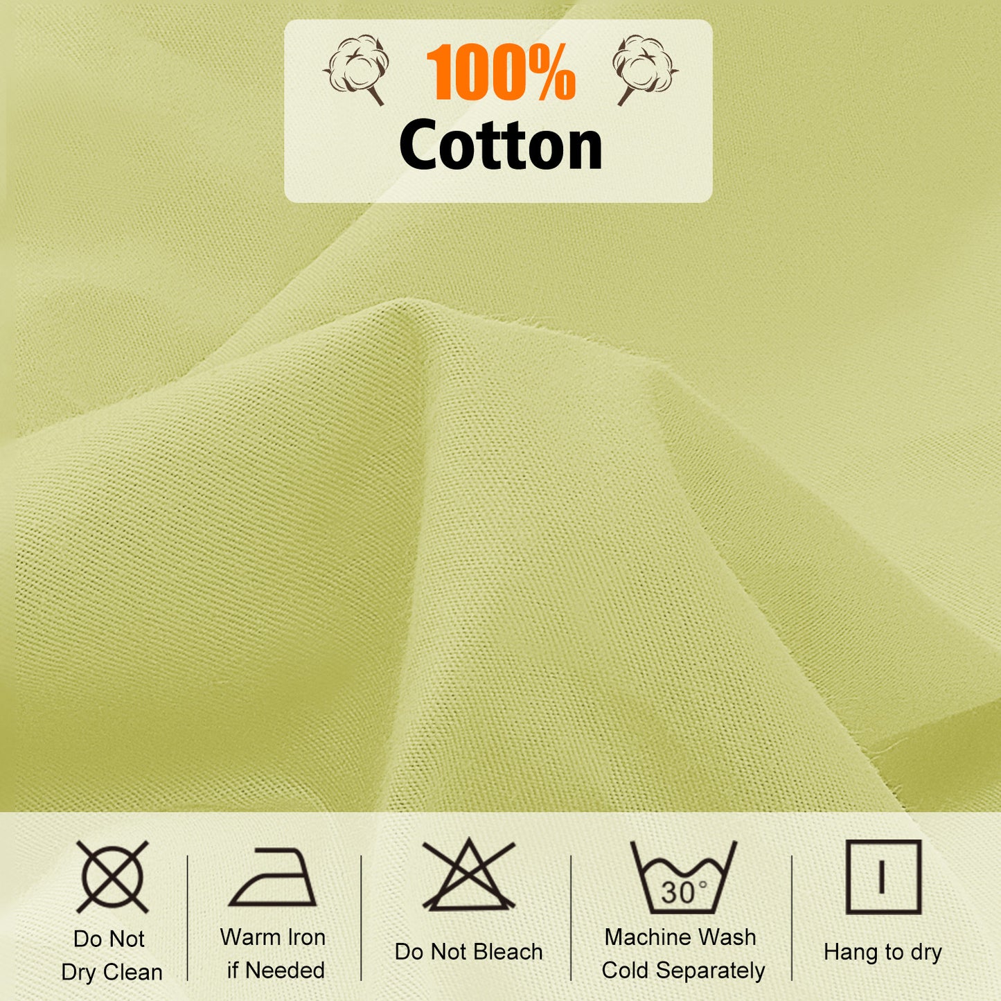 100% Cotton Fitted Sheet – 300 Thread Count Cooling & Breathable Deep Pocket Bed Sheet with Secure Elastic Fit for Hotel & Home, Twin/Twin XL/Full/Queen/King