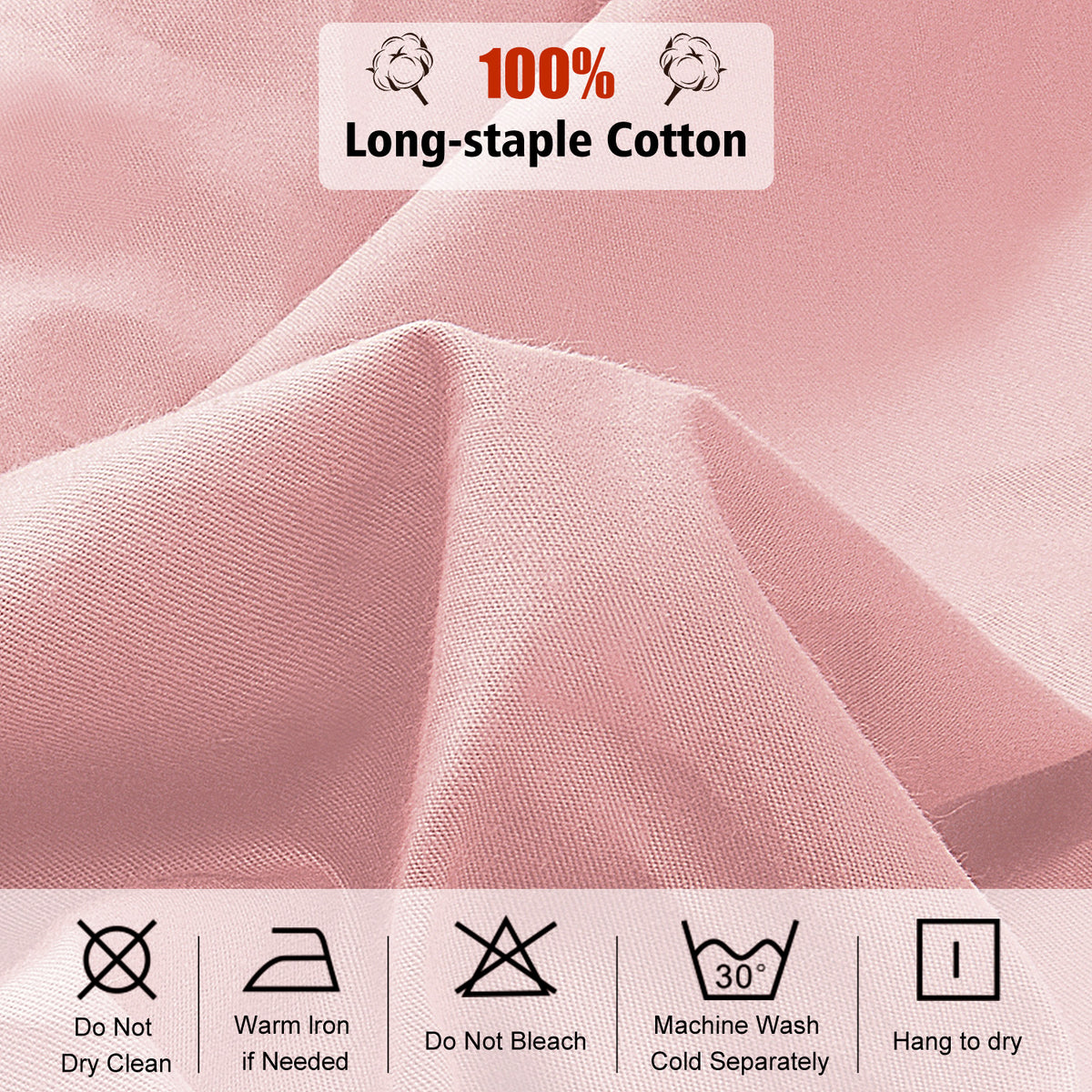 100% Cotton Fitted Sheet – 300 Thread Count Cooling & Breathable Deep Pocket Bed Sheet with Secure Elastic Fit for Hotel & Home, Twin/Twin XL/Full/Queen/King
