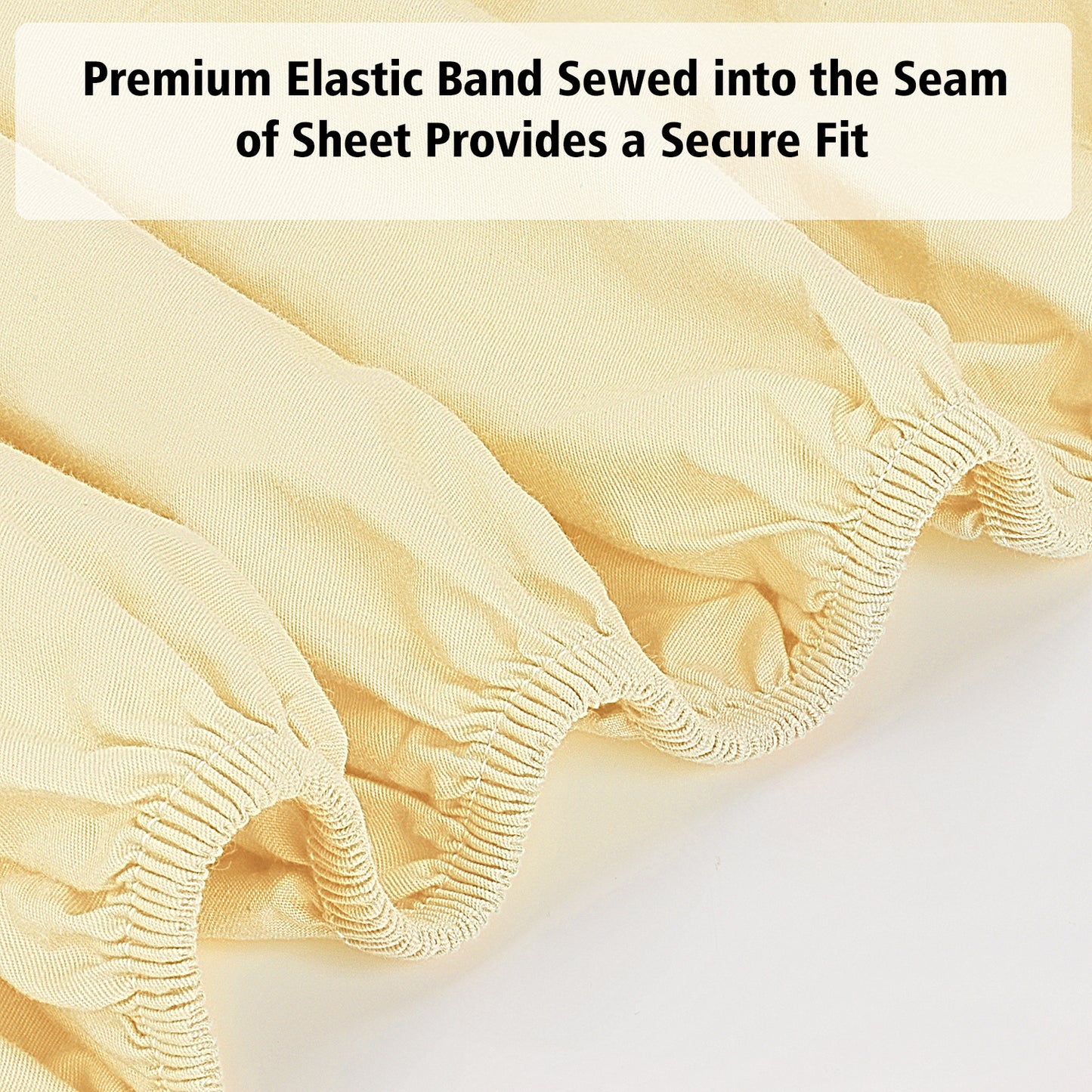 100% Cotton Fitted Sheet – 300 Thread Count Cooling & Breathable Deep Pocket Bed Sheet with Secure Elastic Fit for Hotel & Home, Twin/Twin XL/Full/Queen/King