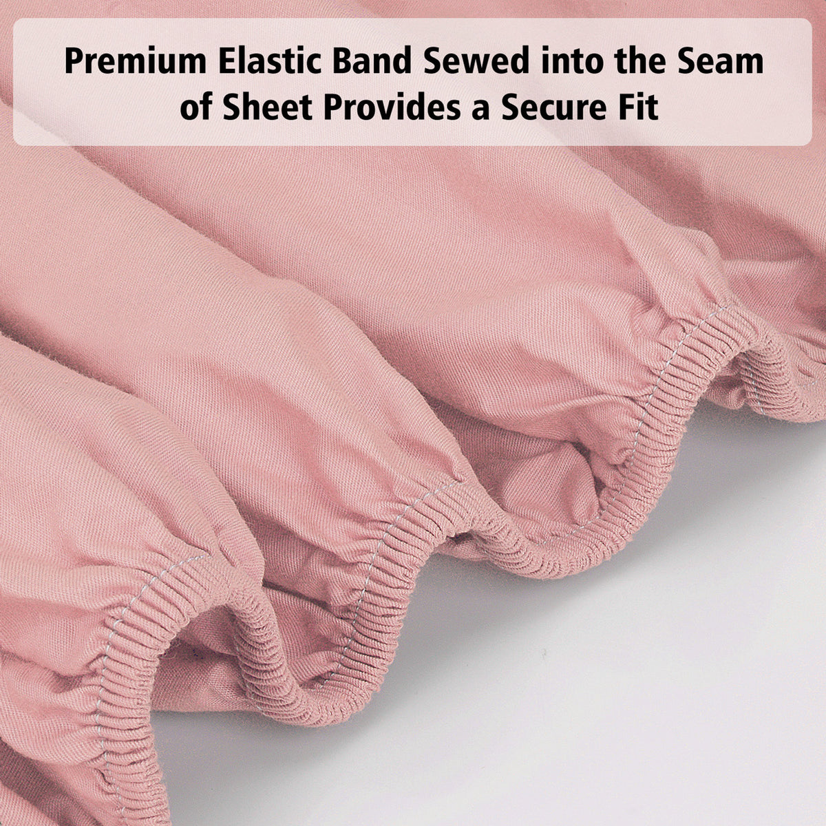 100% Cotton Fitted Sheet – 300 Thread Count Cooling & Breathable Deep Pocket Bed Sheet with Secure Elastic Fit for Hotel & Home, Twin/Twin XL/Full/Queen/King