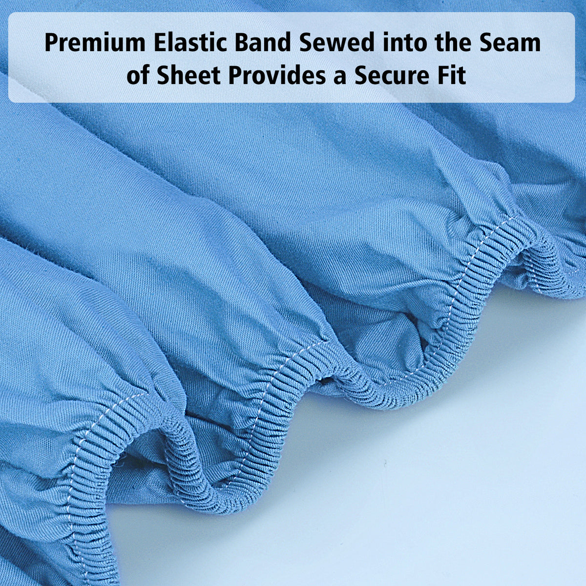 100% Cotton Fitted Sheet – 300 Thread Count Cooling & Breathable Deep Pocket Bed Sheet with Secure Elastic Fit for Hotel & Home, Twin/Twin XL/Full/Queen/King