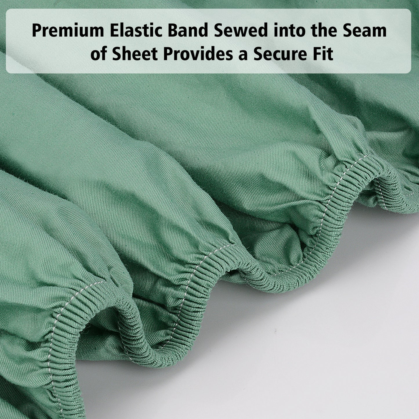 100% Cotton Fitted Sheet – 300 Thread Count Cooling & Breathable Deep Pocket Bed Sheet with Secure Elastic Fit for Hotel & Home, Twin/Twin XL/Full/Queen/King