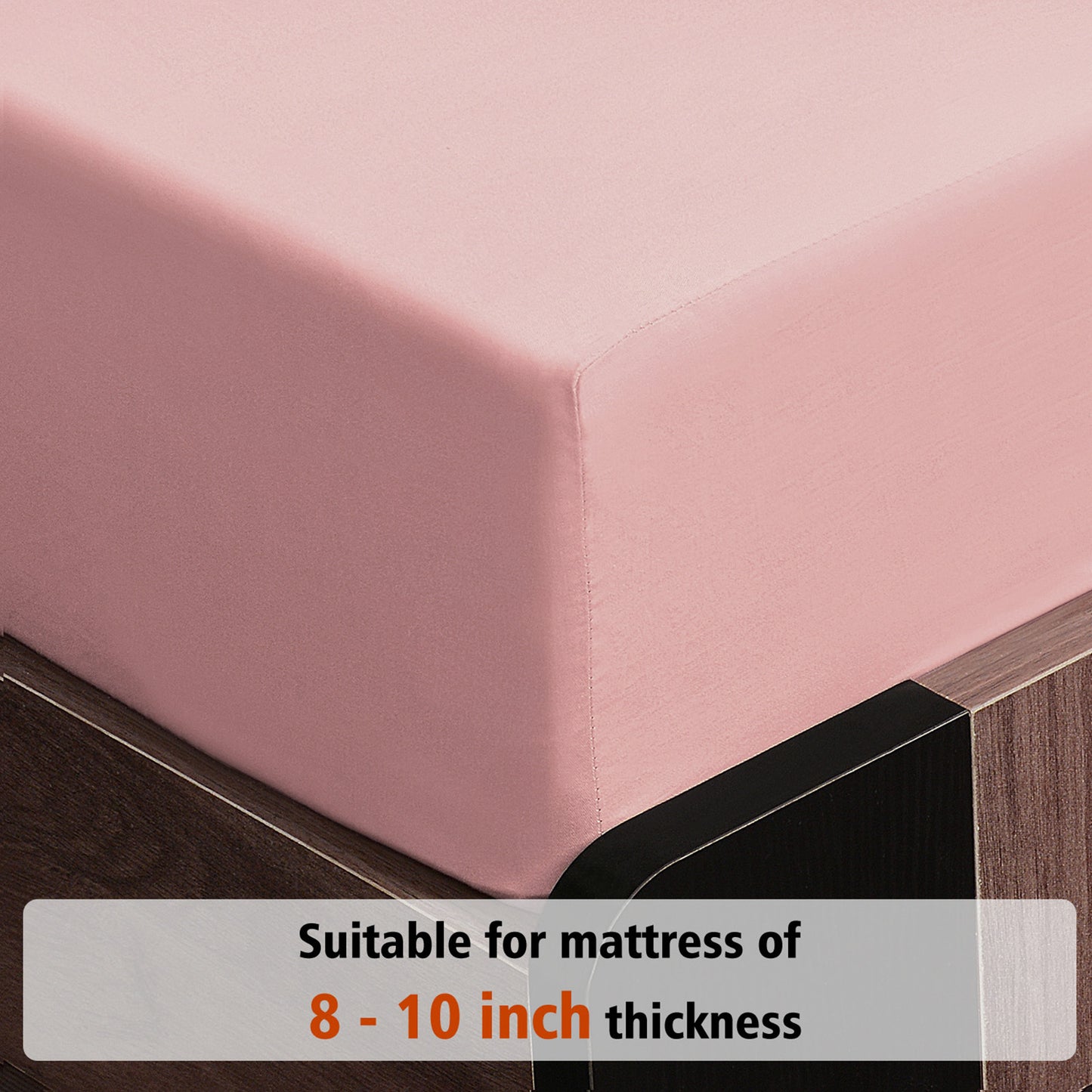 100% Cotton Fitted Sheet – 300 Thread Count Cooling & Breathable Deep Pocket Bed Sheet with Secure Elastic Fit for Hotel & Home, Twin/Twin XL/Full/Queen/King