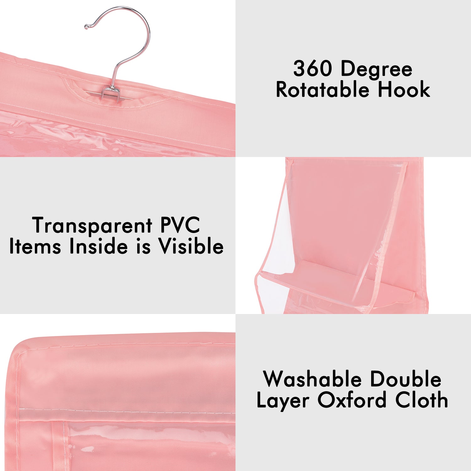 2-Pack Handbag Hanging Organizer with 8 Pockets