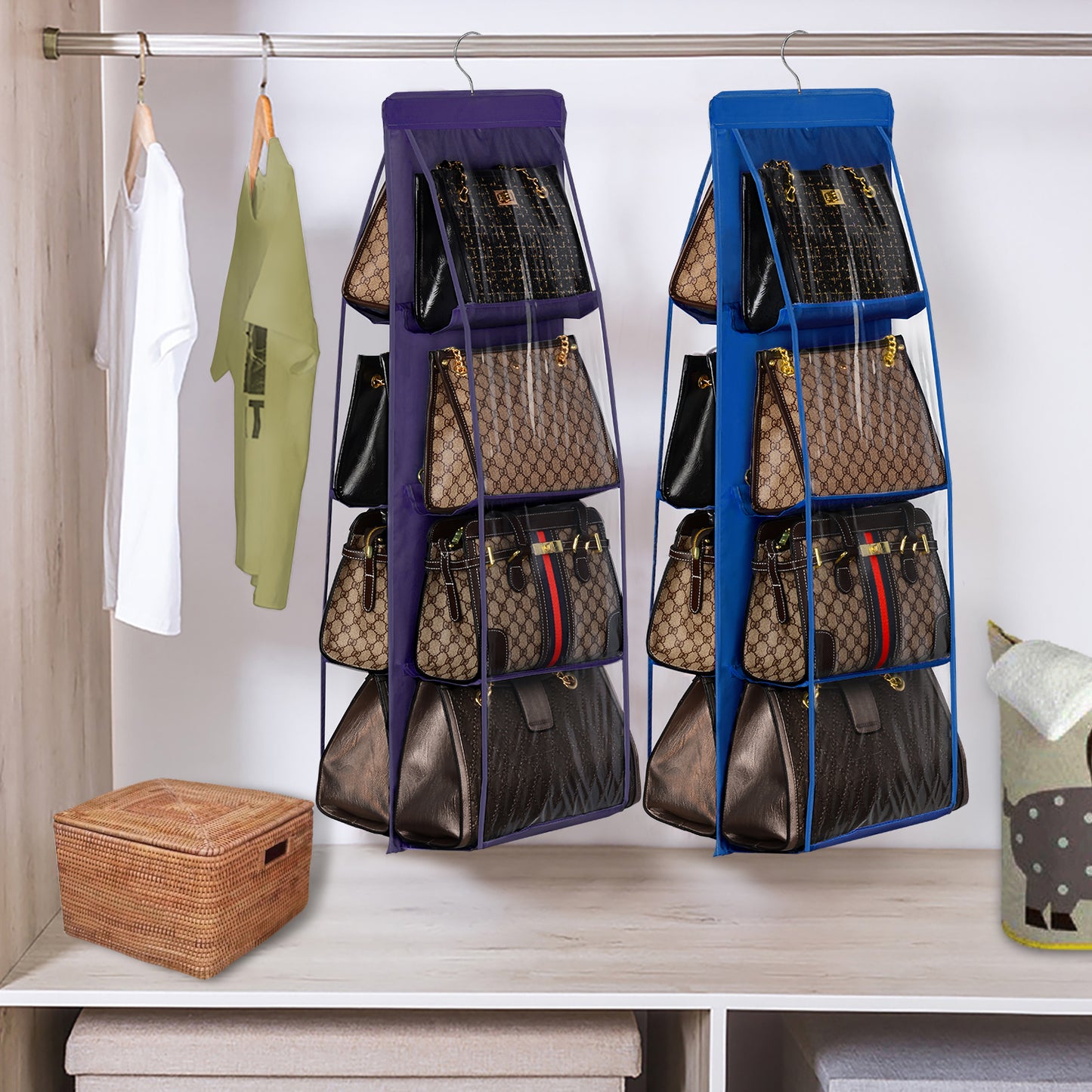 8-Pocket Foldable Handbag Organizer