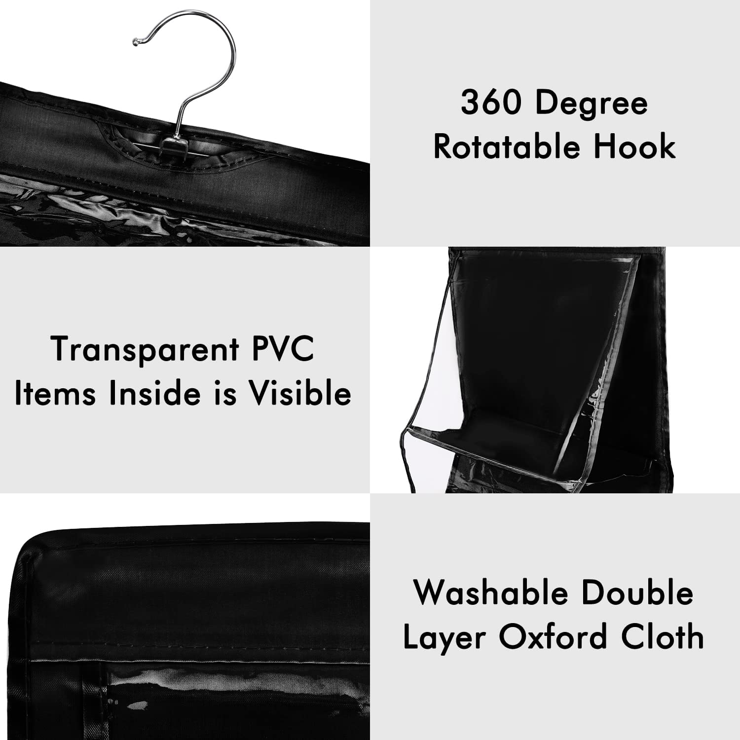 SRTXJUZD Purse Handbag Organizer for Closet, Hanging Handbag Purse  Organizers and Storage, Over Door Clear Purse Bags Holder, 8 Larger  Pockets, Space