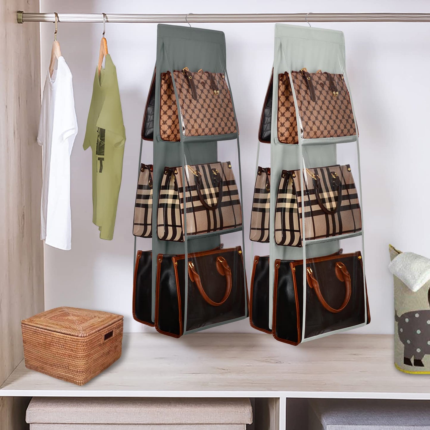 6 Pockets Foldable Handbag Hanging Organizer