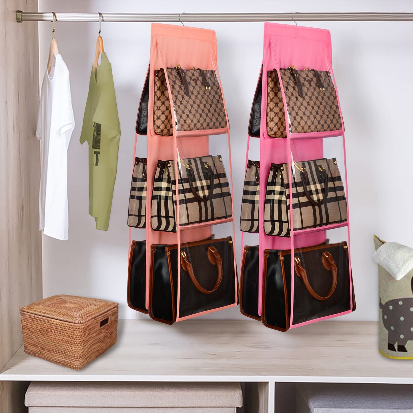 6 Pockets Foldable Handbag Hanging Organizer